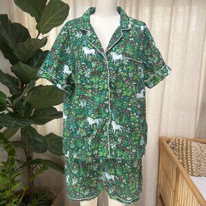 Printfresh Unicorn Garden Organic Cotton Pajama Set Women's XL